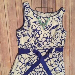 Dress Barn Blue and White Floral Dress